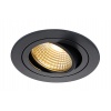 KIT NEW TRIA LED ROND noir 6W 2700K 38°, alim et clips ressorts inclus