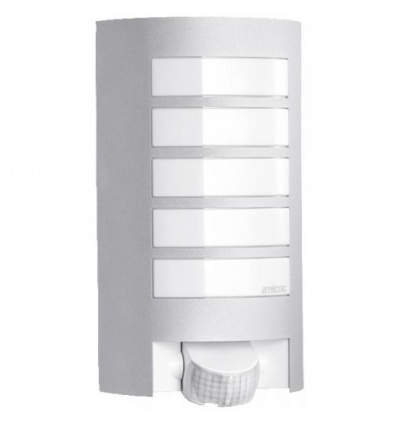 Applique extérieure carré L 12 silver LED détection 60W E27