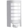 Applique extérieure carré L 12 silver LED détection 60W E27