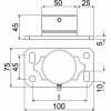 Pivot bas sur platine type 87 PST-M Pour tubes ronds ou carrés de 40 à 50 mm