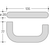 Béquille double seule grise pour Ensemble sur plaque ou rosace en polyamide - Série 111 FR