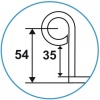 Penture droite D14 déportée de 35mm en acier phorétique noir 40 x 6 mm L550 mm non percée