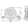 Roue à support intérieur à gorge ronde 337 diamètre 100 mm - 1 roulement pour roues à roulements à billes
