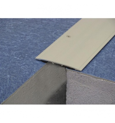 Couvre-joints de sol en aluminium anodisé bords biseautés perçé + adhésif 3000 x 100 mm