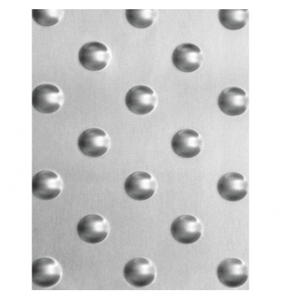 Plaque podotactile en tôle inox satiné 316 ep. 1,5 mm en 458 x 420 mm 6 trous