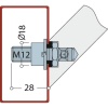 Fixations simple porte battante aluminium ou acier avec supports en biais poignées STG nylon Ø34, Ø40 et inox Ø26, Ø 32 et Ø 40 mm