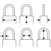 Cadenas à clés rectangulaire corps laiton anse acier cémenté chromé type city 90