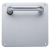 Ensemble aluminium Type Vittel béquille 1380 plaque carrée de 170 x 170 en 2 mm borgne anodisé argent