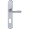 Béquille double sur plaque Type Maribor aluminium entraxe 195 mm fintion chromé satiné clé I