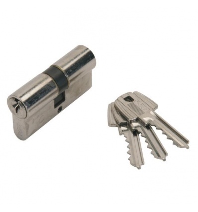 cylindre double type TE5 en laiton nickelé 35 x 35 mm 3 clés variure 68454 A/B
