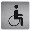 Pictogramme handicapé inox satiné, adhésif pour signalétique