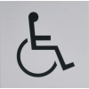 Pictogramme handicapé aluminium anodisé argent - adhésif