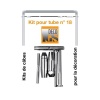kit de pose inox 316 pour câble inox Ø 4 mm montage orientable entre tubes