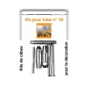 kit de pose inox 316 pour câble inox Ø 6 mm montage orientable entre tubes