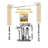 kit de pose inox 316 pour câble inox Ø 6 mm montage orientable entre murs ou poteaux bois