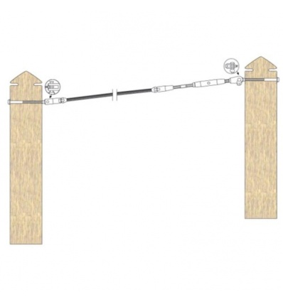 kit de pose inox 316 pour câble inox Ø 4 mm montage traversant entre poteaux bois