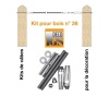 kit de pose inox 316 pour câble inox Ø 4 mm montage traversant orientable entre poteaux bois