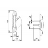 Mécanisme intérieur type Smash pour châssis coulissant aluminium à carré de 7 mm