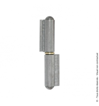 Paumelle de grille à souder à lame courte hauteur 140 mm nœud Ø 21 lame de 10 mm