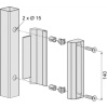 Gâche pour serrure de portail LAKQ 40, profil carré à partir de 40 mm, coloris aluminium