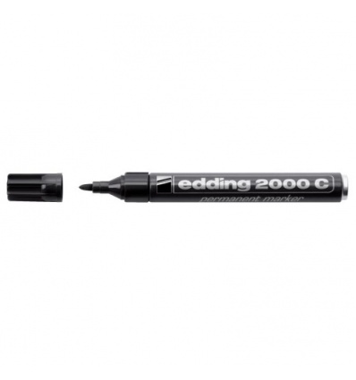 Marqueur indélébile à pointe ogive e-2000C, largeur écriture de 1,5 à 3 mm coloris noir, boîte de 10