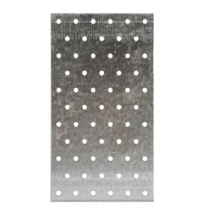 Plaques perforées acier galvanisé, largeur 80 mm, longueur 160 mm, carton de 25 plaques