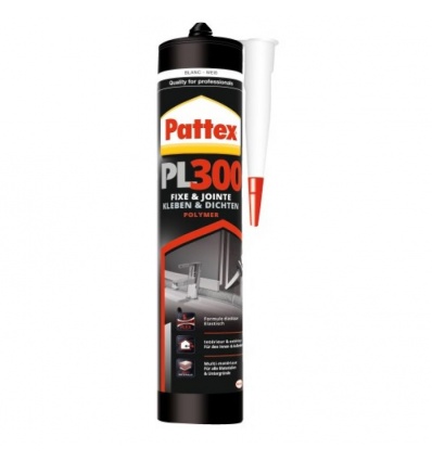 Mastic MS polymère tous matériaux Pattex PL300 coloris blanc carton de 12 cartouches de 392 g