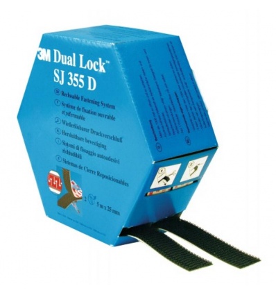 Adhésif double-face ouvrable et refermable Dual Lock, largeur 25.4 mm, boîte de 2 rouleaux de 5 m