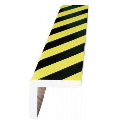 Protection d'angles droits à plier en mousse, coloris jaune/noir, longueur 40 cm, largeur 15 cm.