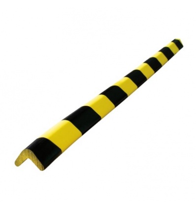 Protection d'angle en mousse, coloris jaune/noir, longueur 75 cm, largeur 3 cm, hauteur 3 cm.