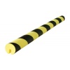 Protection d'arêtes en mousse, coloris jaune/noir, longueur 73 cm, diamètre 40 mm.