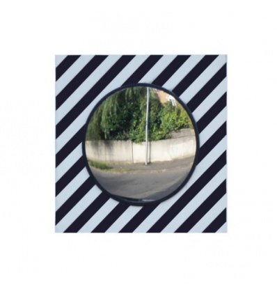 Miroir de surveillance en polycarbonate à bandes réfléchissantes pour voirie, miroir rond diamètre 60 cm
