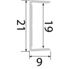 Profil d'habillage aluminium - pour panneau épaisseur 19 mm - laqué blanc - 3 m