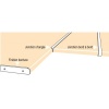 Profil alu finition de bordure pour plan épaisseur 28mm rayon 3-5mm longueur 670mm