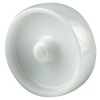 Roue polyamide blanc moyeu lisse type UOO, diamètre 125 mm, alésage 12 mm, charge 300 kg