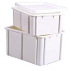 Bac gerbable plastique blanc, capacité 15 litres, dimensions 400 x 300 x 215 mm