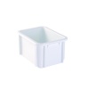 Bac gerbable plastique blanc, capacité 35 litres, dimensions 600 x 400 x 217 mm