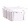 Bac gerbable plastique blanc, capacité 55 litres, dimensions 600 x 400 x 315 mm