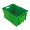 Bacs gerbables et emboîtables en polypropylène Novabac, coloris vert émeraude, 18 litres, carton de 10 bacs