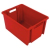 Bac gerbable et emboîtable en polypropylène Novabac, coloris rouge, 54 litres, carton de 10 bacs