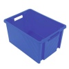 Bac gerbable et emboîtable en polypropylène Novabac, coloris bleu roi, 54 litres, carton de 10 bacs