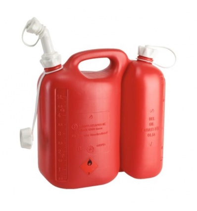 Jerrycan plastique hydrocarbure à double compartiment 5 litres et 3 litres