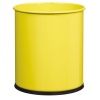 Corbeille à papier Papéa 15 litres acier poudré embase caoutchouc coloris jaune souffre