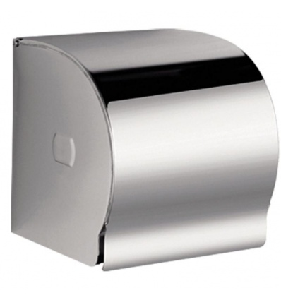 Distributeur de papier WC Classique avec couvercle et fermeture à clé en Inox poli brillant