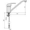 Mitigeur évier mécanique à bec orientable H.145 L.220 manette ajourée