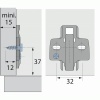 Embases cruciformes pour charnières invisibles Sensys - à excentrique - pour ferrures d angle - vis prémontées x200