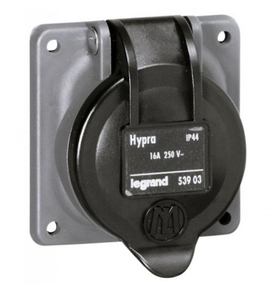 Socle tableau Hypra IP44 16A 250V 2P+T brochage dom plastique