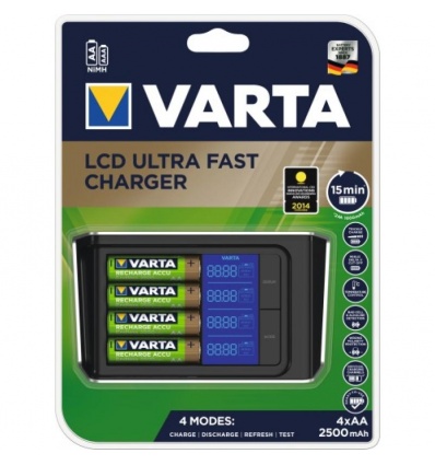 Chargeur LCD 15mn AAA/AA + 4AA 2400mAH Varta