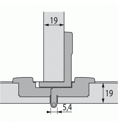 Bras articulé 180° recouvrement 6,5mm montage sur montant central finition nickelé - Selekta Pro 2000