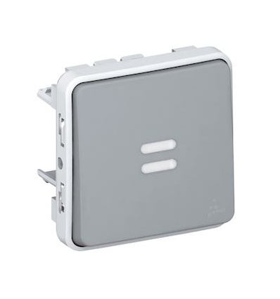 Interrupteur ou vaetvient lumineux Plexo composable IP55 10AX 250V gris